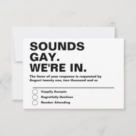 ゲイ結婚のサウンドゲイImのRSVP 出欠カード