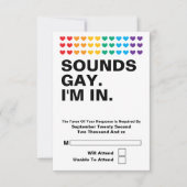 ゲイ結婚のサウンドゲイImのRSVP 出欠カード (正面)