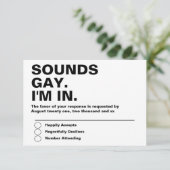 ゲイ結婚のサウンドゲイImのRSVP 出欠カード (スタンド正面)