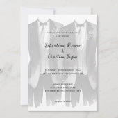 ゲイ結婚のスーツとネクタイの二室 招待状 (正面)