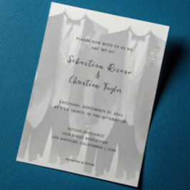 ゲイ結婚のスーツとネクタイの二室 招待状