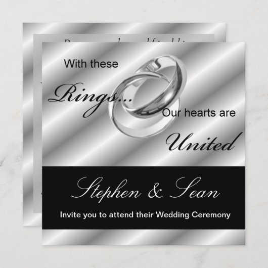 ゲイ結婚のセレモニー招待状発表 招待状 (正面/裏面)