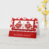 ゲイ結婚のライフパートナー赤いハート記念日 カード (黄色い花)