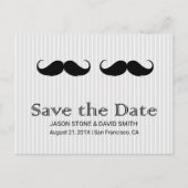 ゲイ結婚の二重口ひげ日付を保存 案内ポストカード (正面)