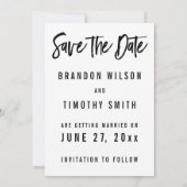 ゲイ結婚の写真Date Cardを保存 セーブザデート (裏面)