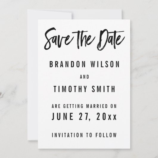 ゲイ結婚の写真Date Cardを保存 セーブザデート (裏面)