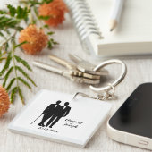 ゲイ結婚の氏名・日付付きグルームズ キーホルダー (正面右)