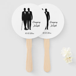 ゲイ結婚の氏名・日付付きグルームズ ハンドファン