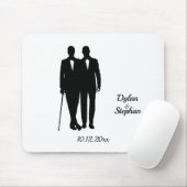 ゲイ結婚の氏名・日付付きグルームズ マウスパッド (マウス)