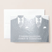 ゲイ結婚の2つの楽園おめでとう 箔カード (封筒付き正面)