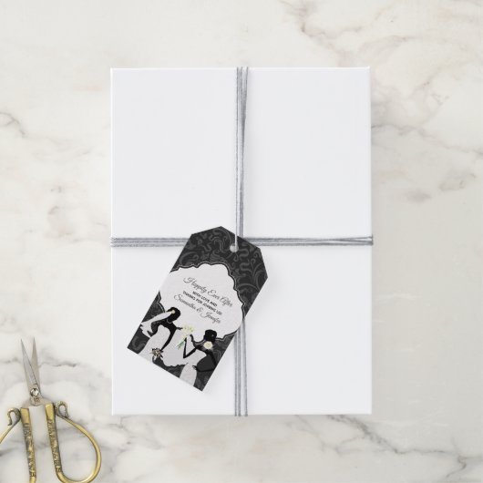 ゲイ結婚の2つの花嫁の写真の好意 ギフトタグ (より糸付き)