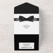 ゲイ結婚カップルの白黒蝶ネクタイ オールインワン招待状 (外側)