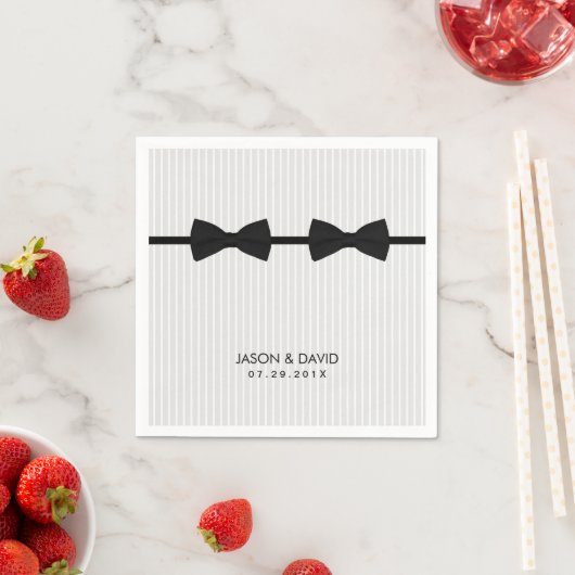 ゲイ結婚ズダブルボウタイクラシックズ スタンダードカクテルナプキン (インサイチュ)