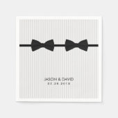 ゲイ結婚ズダブルボウタイクラシックズ スタンダードカクテルナプキン (正面)