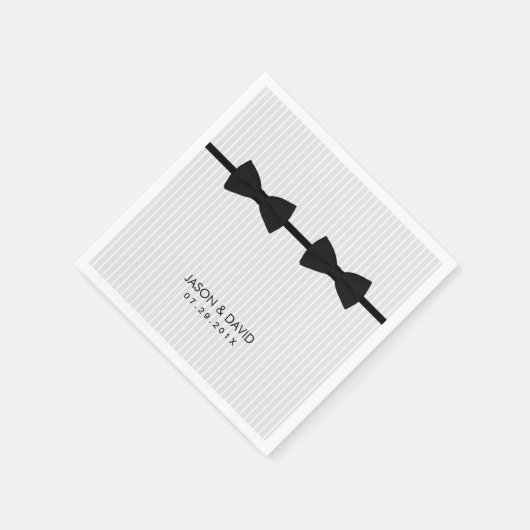 ゲイ結婚ズダブルボウタイクラシックズ スタンダードカクテルナプキン (角)