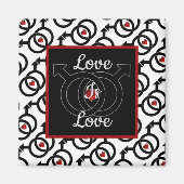 ゲイ結婚ラブイズラブスクエアマグネット マグネット (正面)