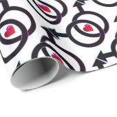 ゲイ結婚ラブイズラブホワイトラッピング紙 ラッピングペーパー (ロールコーナー)