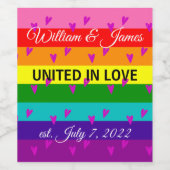 ゲイ結婚レインボーフラッグオリジナル8ストライプ人LGBT ワインラベル (シングルラベル)