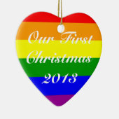 ゲイ結婚初めてのクリスマス セラミックオーナメント (右)