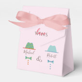 ゲイ結婚式の引き出物バッグ フェイバーボックス (正面サイド)