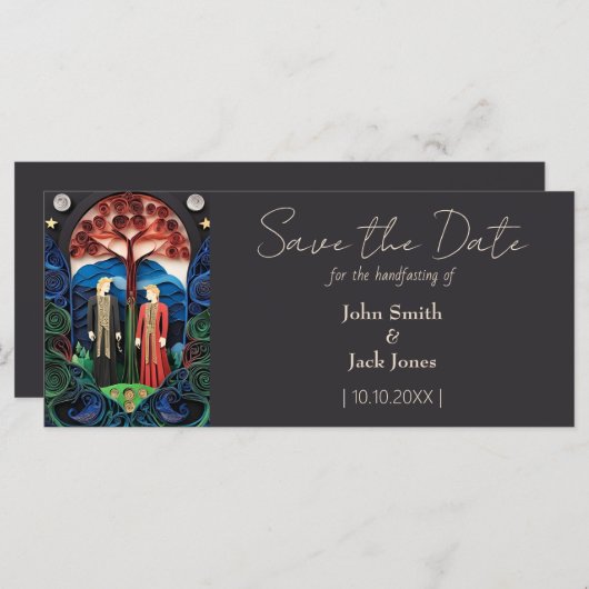 ゲイ結婚式の日付の保存 (正面/裏面)