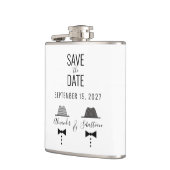 ゲイ結婚式の日付の保存 フラスク (左)