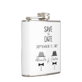 ゲイ結婚式の日付の保存 フラスク (右)