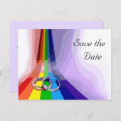 ゲイ結婚式の日付の保存 案内ポストカード (正面/裏面)