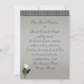 ゲイ結婚式招待状とタキシードとホワイトローズ 招待状 (裏面)