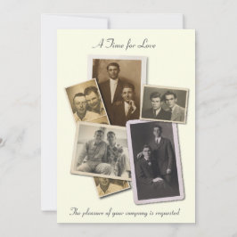 ゲイ結婚式招待状とヴィンテージポートレート 招待状