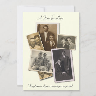 ゲイ結婚式招待状とヴィンテージポートレート 招待状