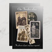 ゲイ結婚式招待状とヴィンテージポートレート 招待状 (正面/裏面)