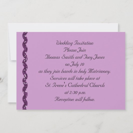 ゲイ結婚式招待状 招待状 (裏面)