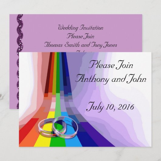 ゲイ結婚式招待状 招待状 (正面/裏面)