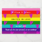 ゲイ結婚LGBTQ結婚の感謝 スパークリングワインラベル (シングルラベル)