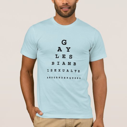 ゲイ視力検査表.png tシャツ (正面)