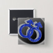 ゲイ記号の黒 缶バッジ (正面&裏面)