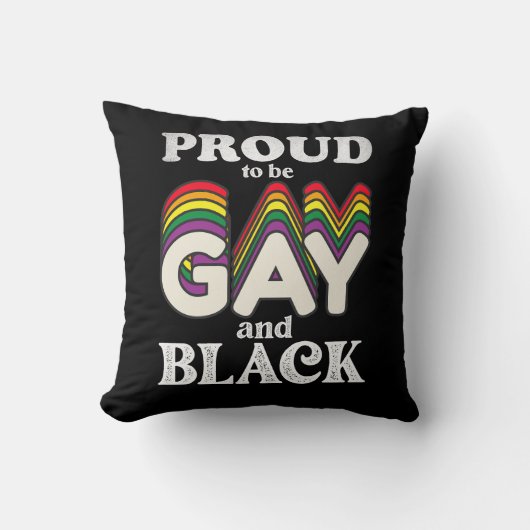 ゲイ誇りを持ったと黒人のLGBTプライド クッション (正面)