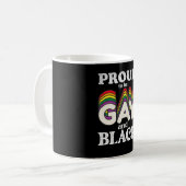 ゲイ誇りを持ったと黒人のLGBTプライド コーヒーマグカップ (正面左)