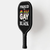 ゲイ誇りを持ったと黒人のLGBTプライド ピックルボールラケット (左)