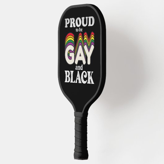 ゲイ誇りを持ったと黒人のLGBTプライド ピックルボールラケット (左)