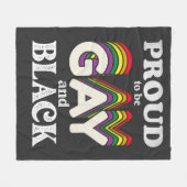 ゲイ誇りを持ったと黒人のLGBTプライド フリースブランケット (正面(横))
