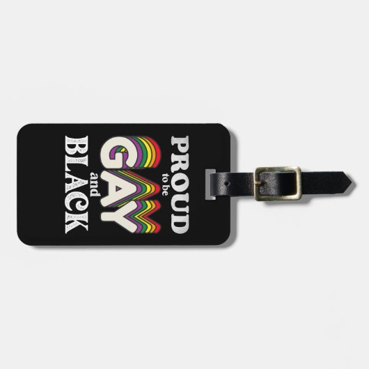 ゲイ誇りを持ったと黒人のLGBTプライド ラゲッジタグ (正面横)