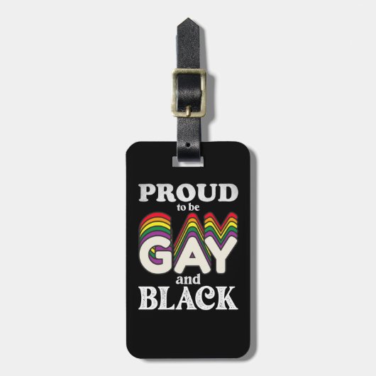 ゲイ誇りを持ったと黒人のLGBTプライド ラゲッジタグ (正面縦)