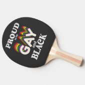 ゲイ誇りを持ったと黒人のLGBTプライド 卓球ラケット (横)