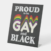ゲイ誇りを持ったと黒人のLGBTプライド 台座サイン (正面)