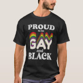 ゲイ誇りを持ったと黒人のLGBTプライド Tシャツ (正面)