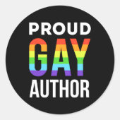 ゲイ誇りを持った作家ライタープライドLGBTQ ラウンドシール (正面)