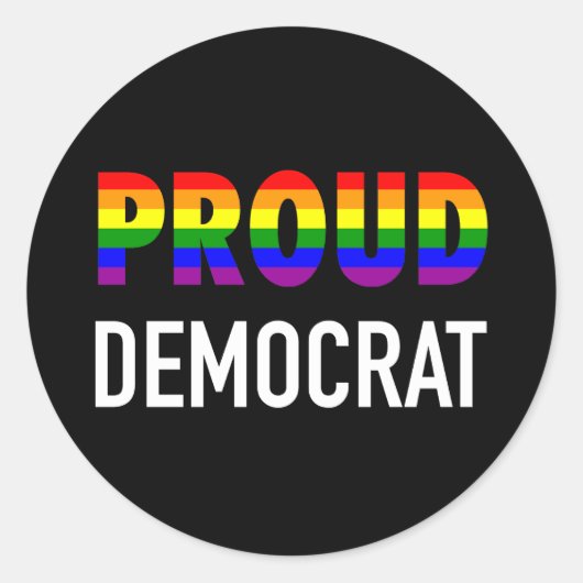 ゲイ誇りを持った民主党員 ラウンドシール (正面)