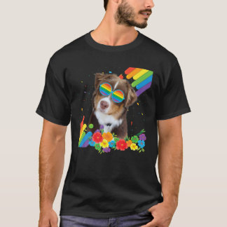ゲイ誇りを持った犬レズビアンプライドLGBT雨のおばあちゃん Tシャツ